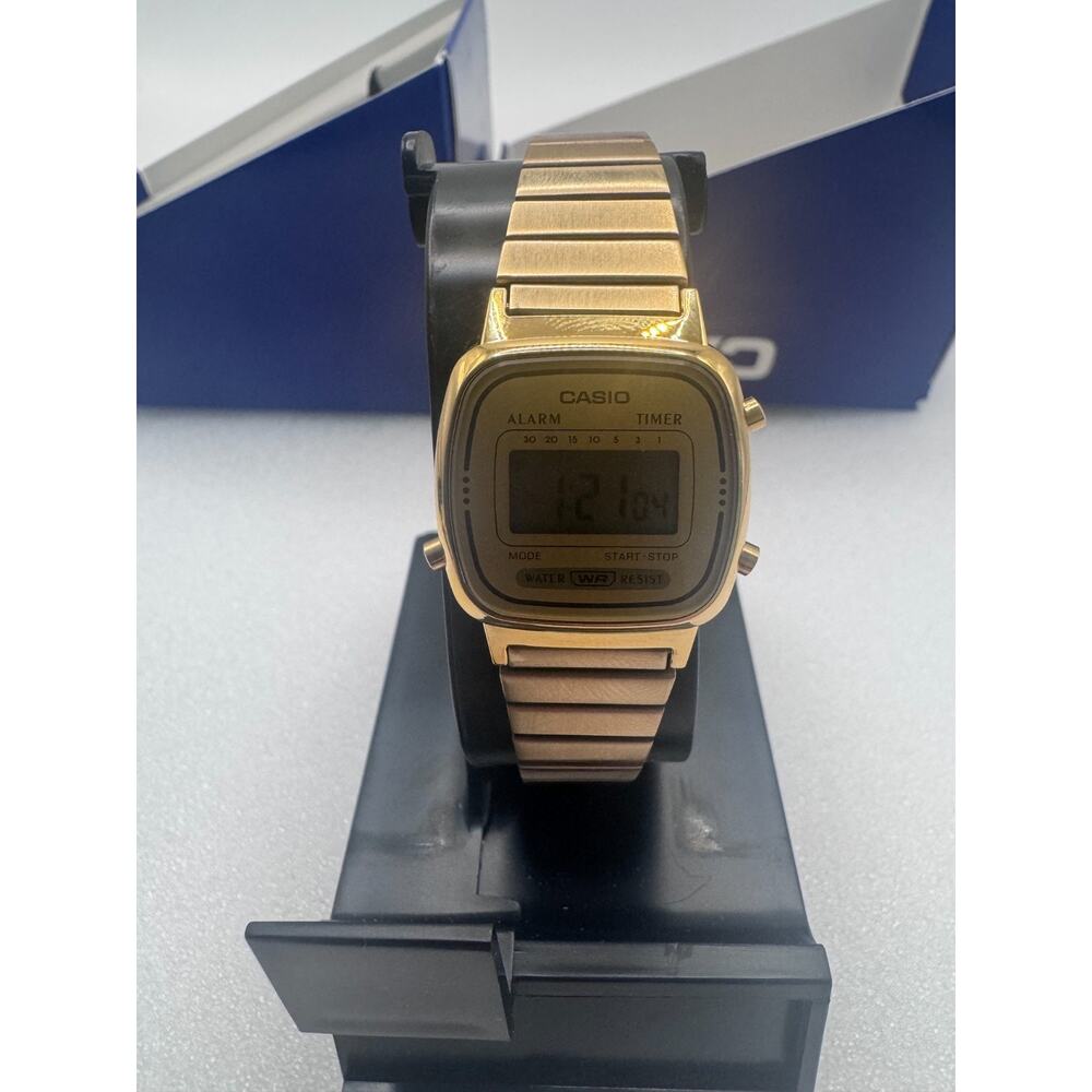 Authentic Casio Women's Vintage LA670WGA-1 Daily Alarm Digital Gold-tone Watch - Picture 10 of 11
